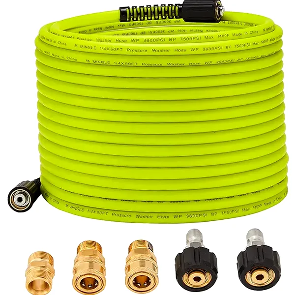 50 ft high-pressure replacement hose with M22 14mm fittings, 3600 PSI rated