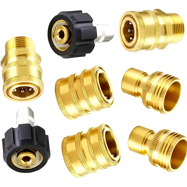 Comprehensive adapter set with M22 swivel, 3/8" quick connect and 3/4" quick release fittings